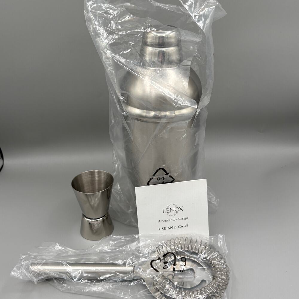 Lenox Tuscany Classics Collection Stainless Steel Cocktail Shaker Set New - Picture 15 of 15